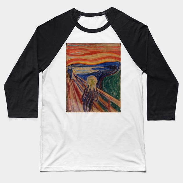 Scream by Edvard Munch Baseball T-Shirt by RetroSalt